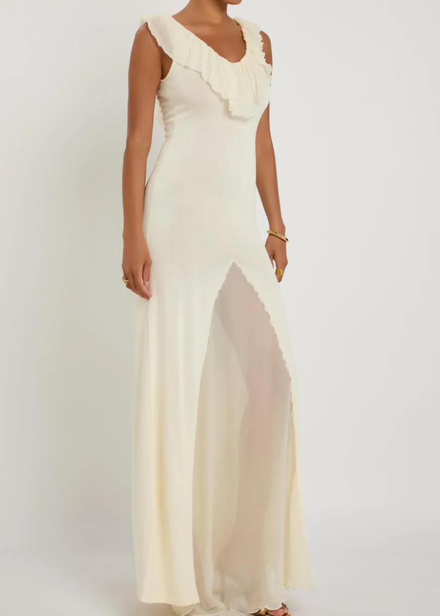 Rowan ruffled fine-knit maxi dress