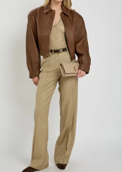 Rowley straight-leg wool-blend trousers