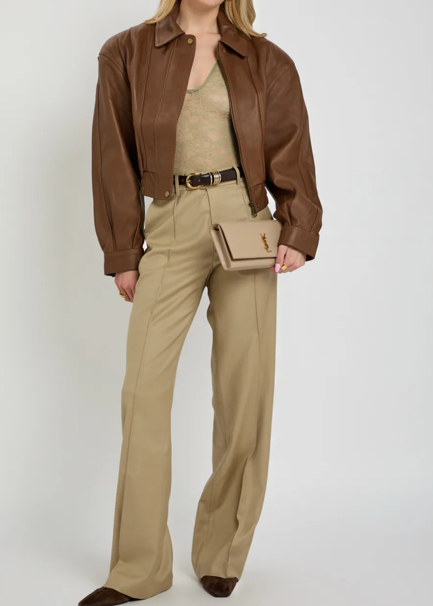 Rowley straight-leg wool-blend trousers