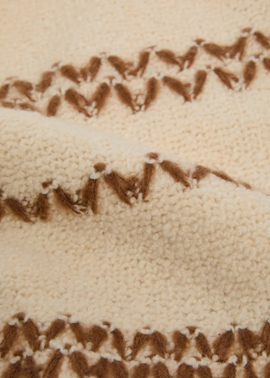Roxane embroidered wool-blend jumper