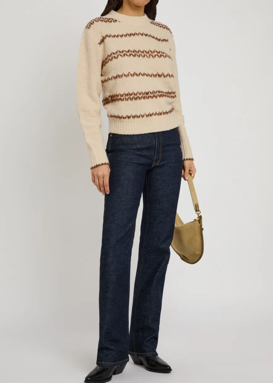Roxane embroidered wool-blend jumper