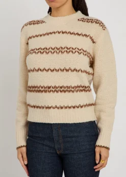 Roxane embroidered wool-blend jumper