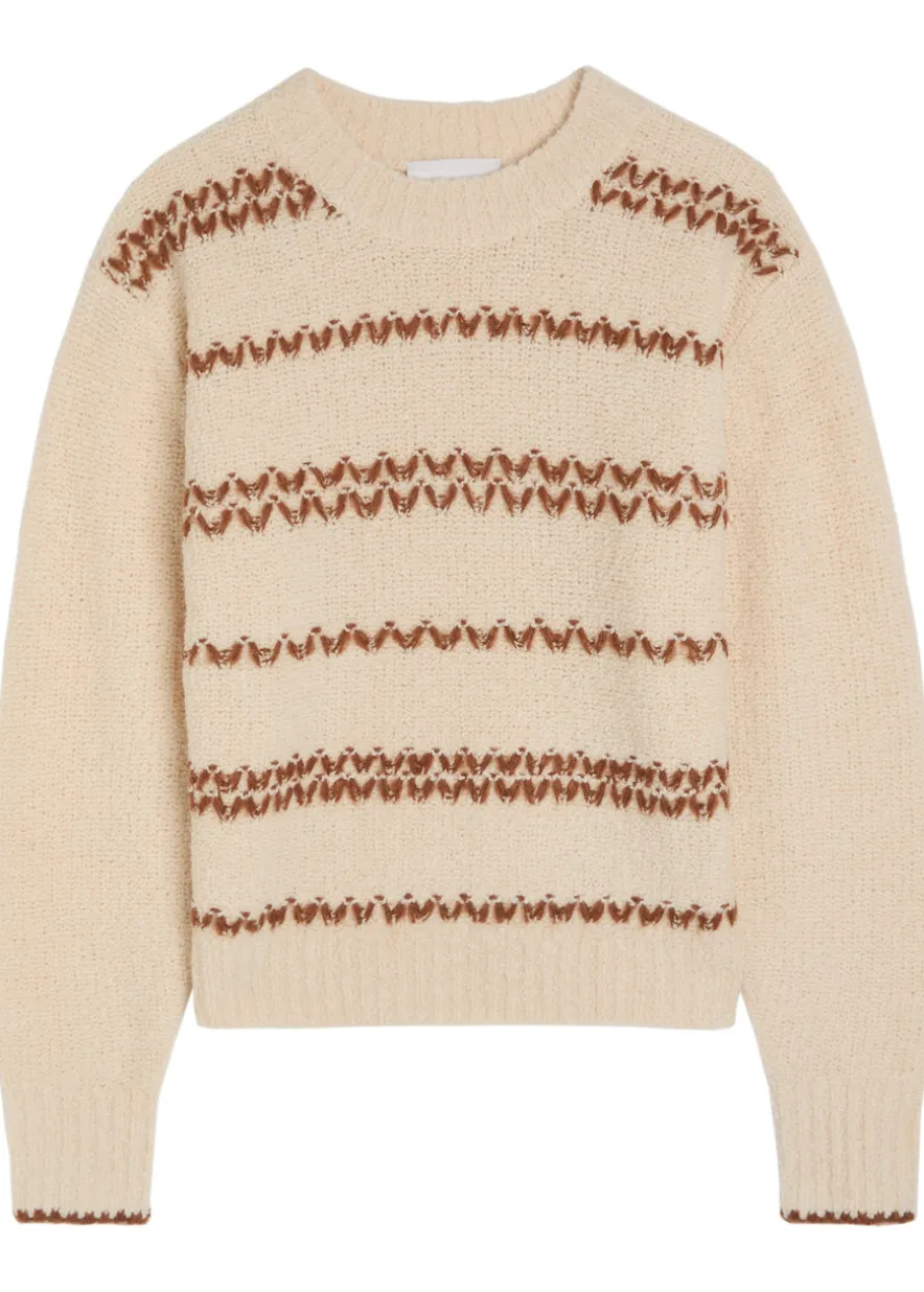 Roxane embroidered wool-blend jumper
