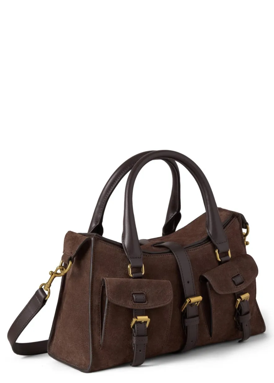 Roxanne small suede cross-body bag