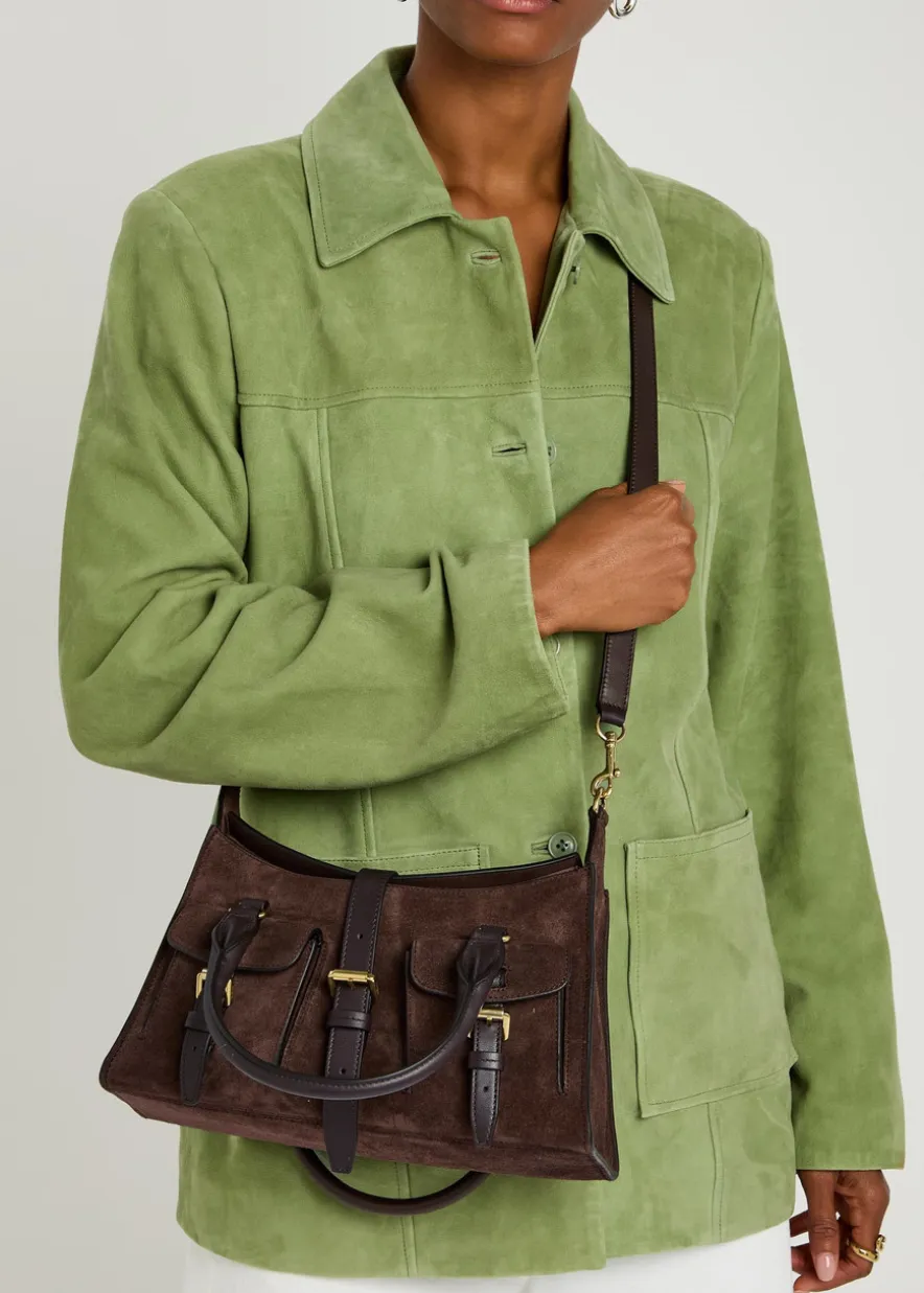Roxanne small suede cross-body bag