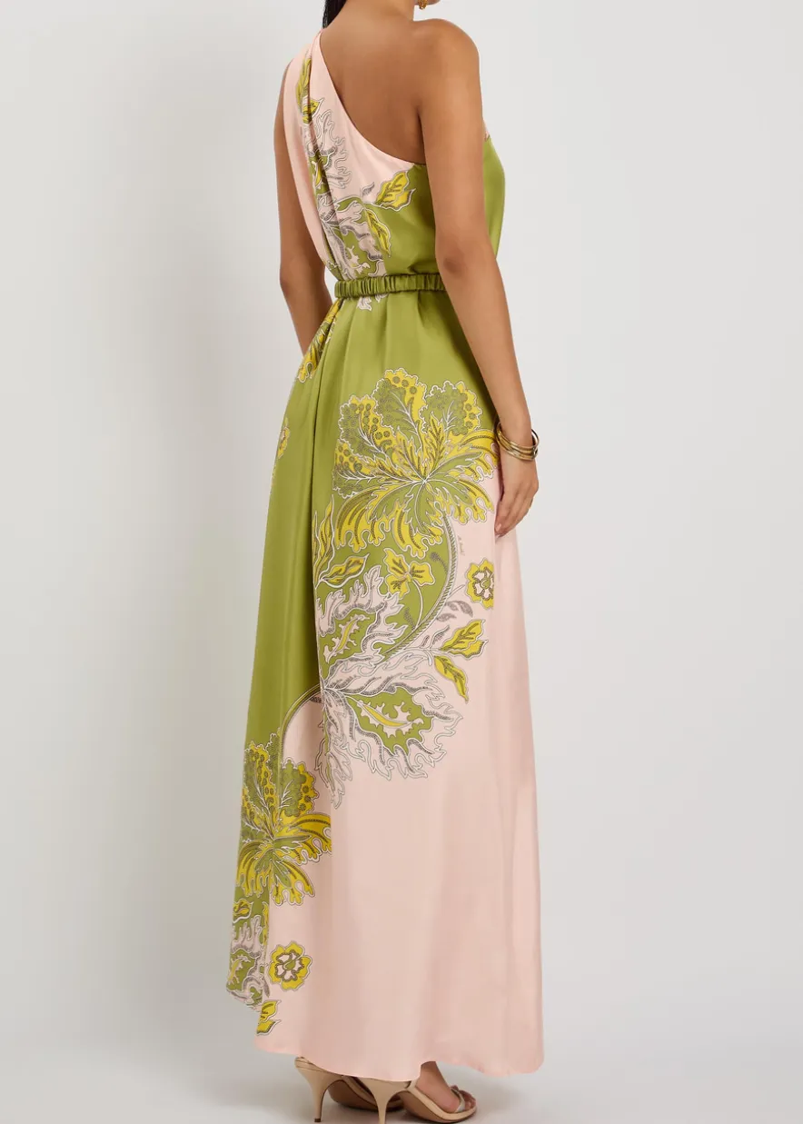 Roy printed belted silk maxi dress