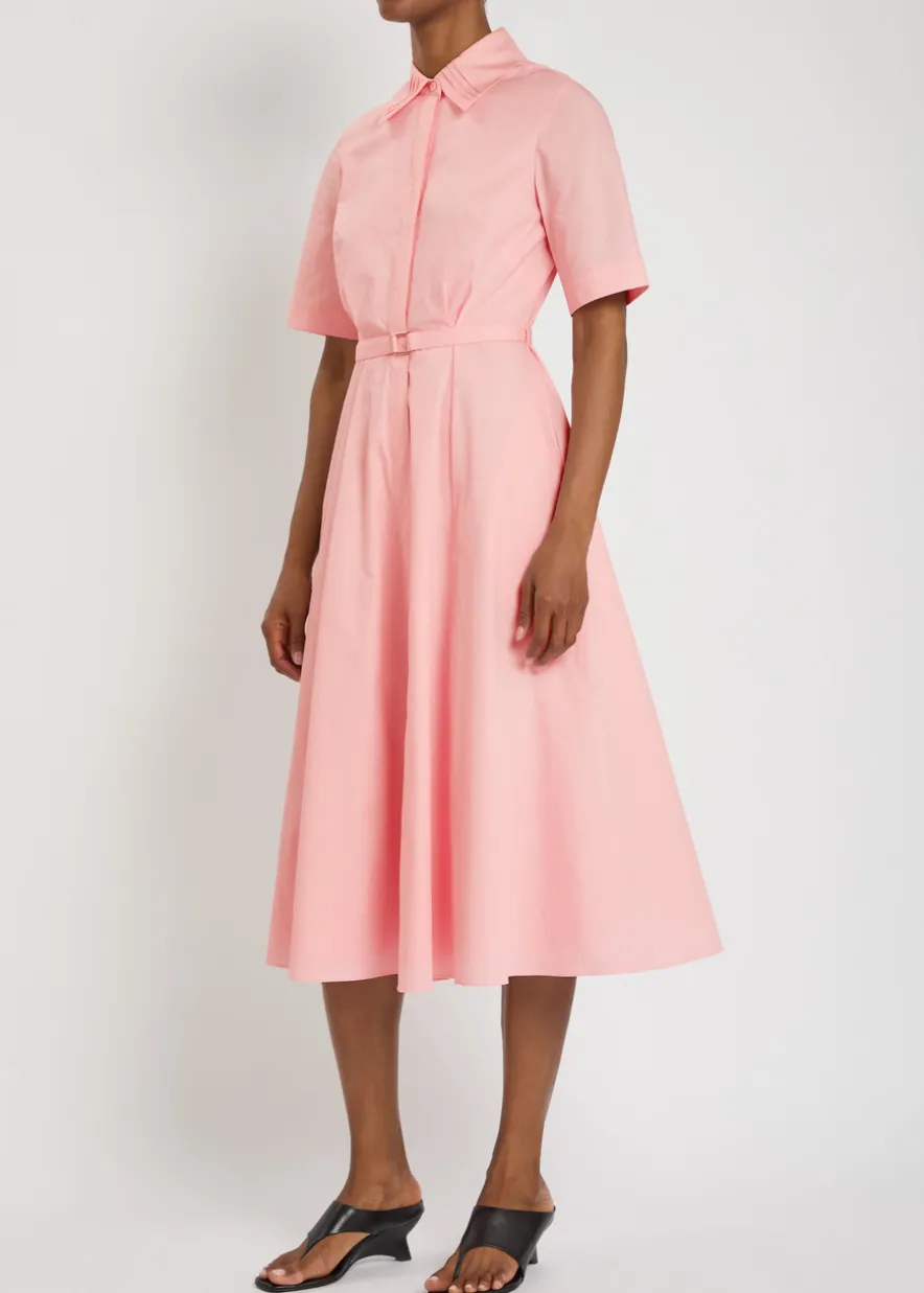 Ruble belted cotton midi shirt dress