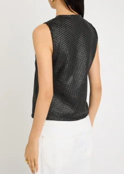 Ruby woven leather top