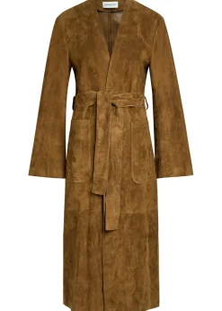Ruelle belted suede coat