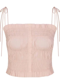 Ruffled poplin cami top