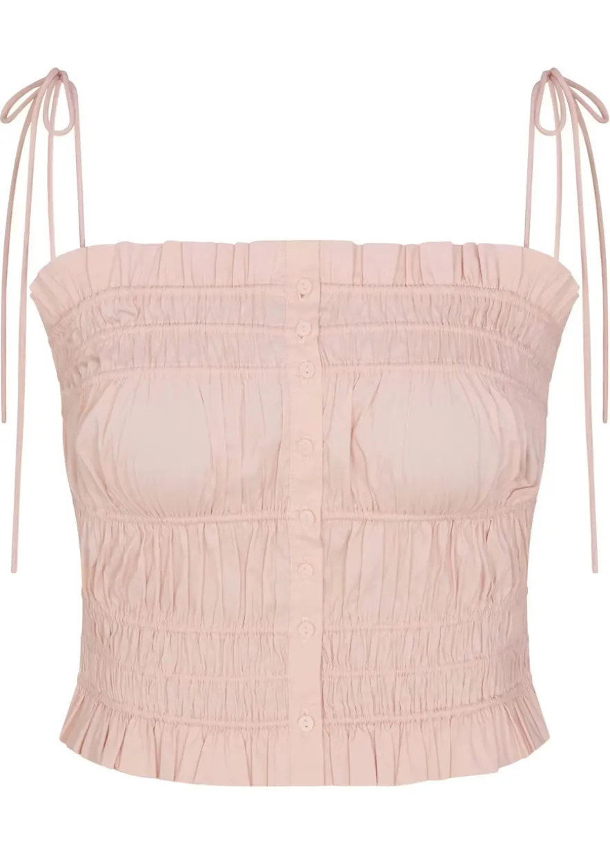 Ruffled poplin cami top