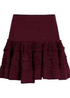 Ruffled wool-blend mini skirt