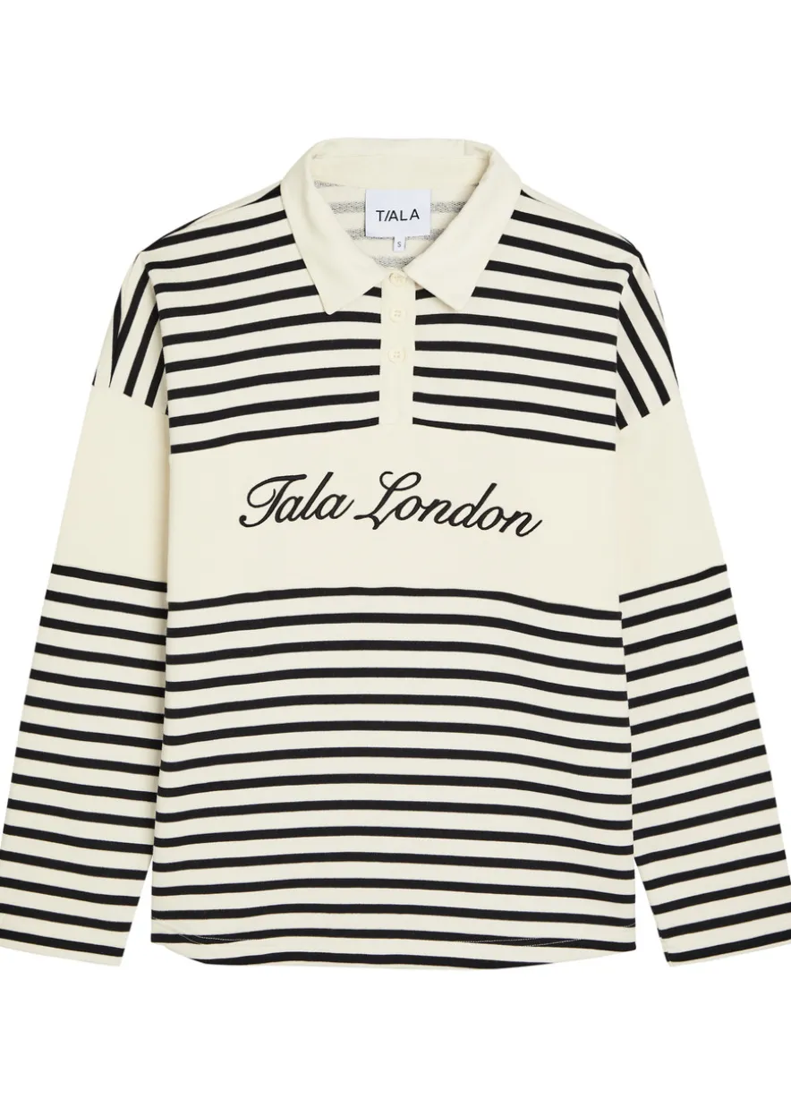 Rugby striped cotton-blend polo jumper