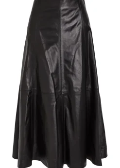 Ryma panelled leather midi skirt