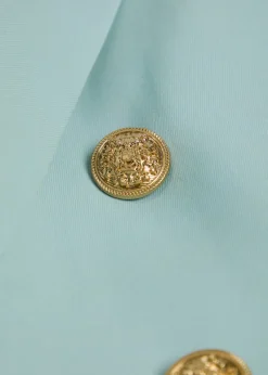Sable double-breasted cropped blazer