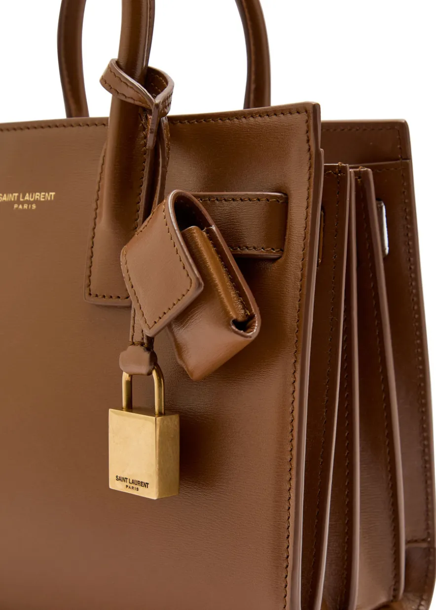 Sac De Jour nano leather top handle bag