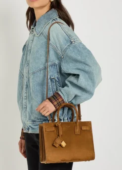 Sac De Jour suede top handle bag
