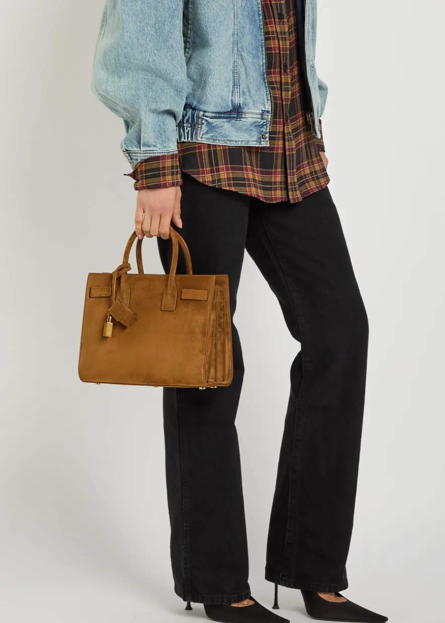 Sac De Jour suede top handle bag