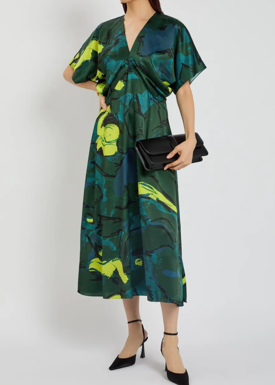 Sadee printed satin midi dress