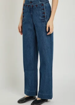 Sailor wide-leg denim trousers