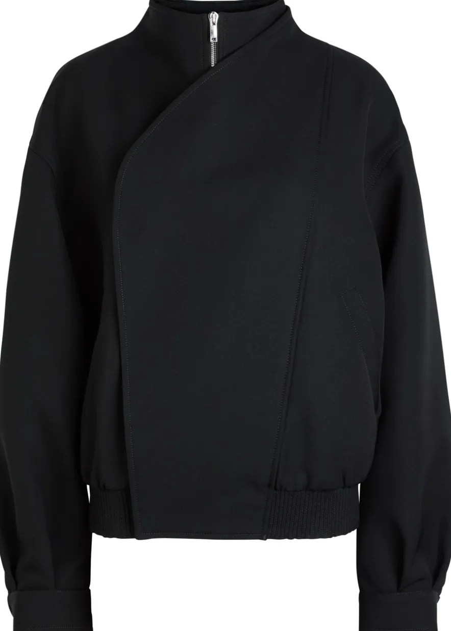 Salma panelled wool bomber jacket
