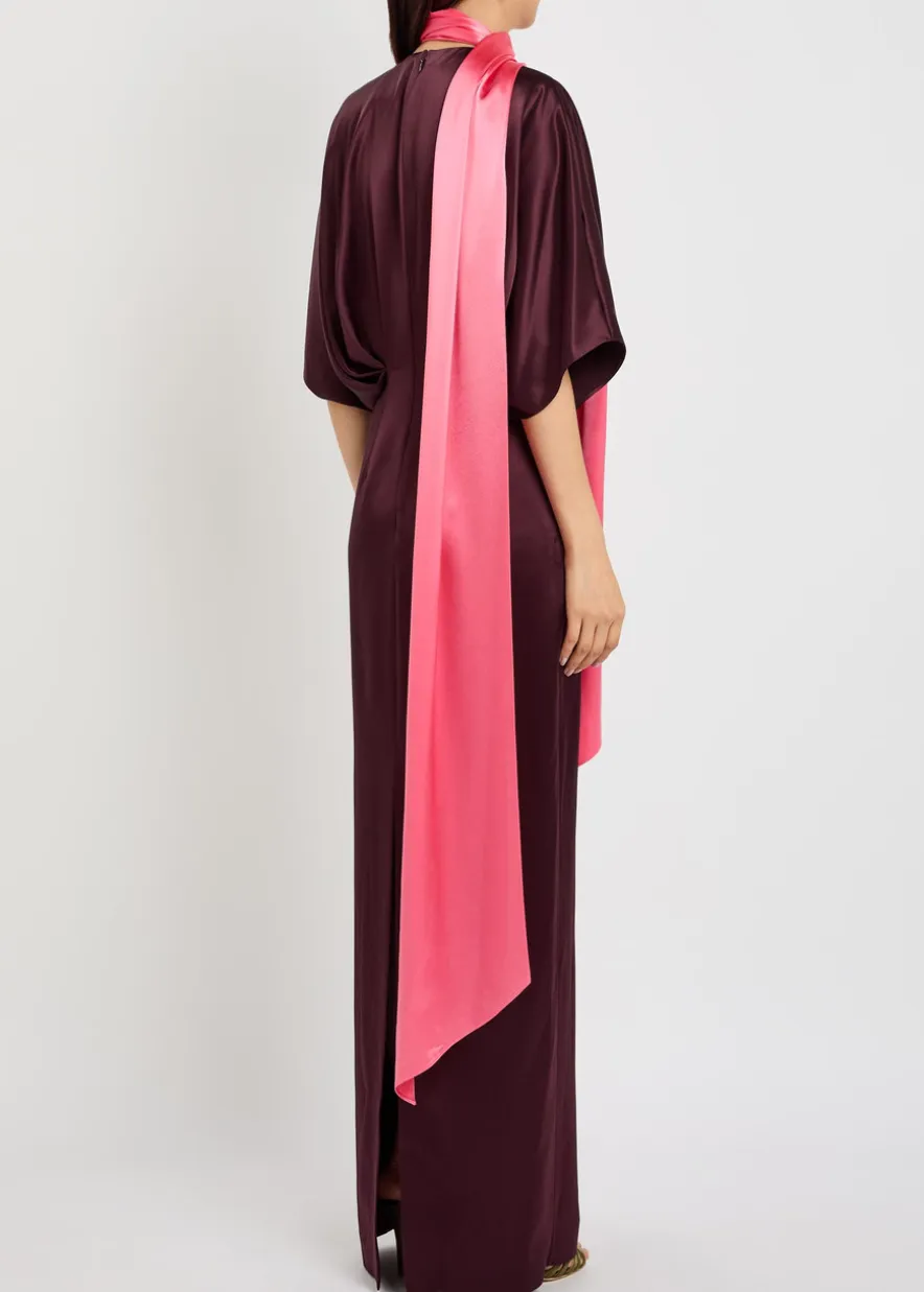 Sami draped satin maxi dress