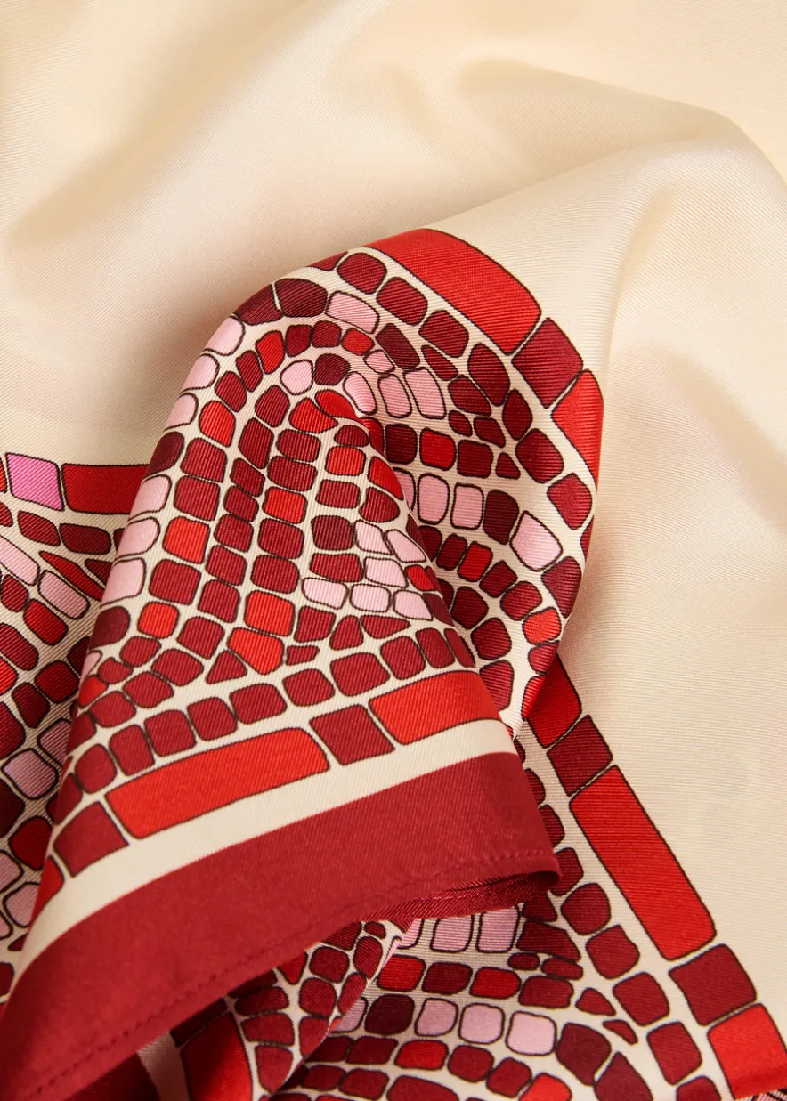 San Carlo printed silk-twill top
