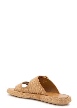 Sandalo leather-trim raffia sandals