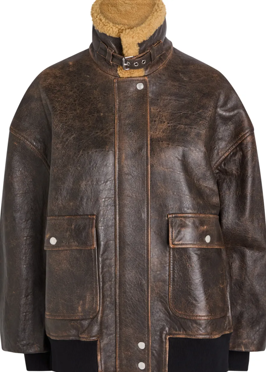 Sandor shearling-collar leather jacket