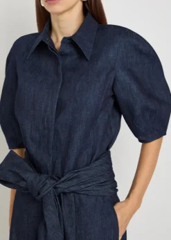 Sansi cotton and linen-blend top