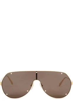 Santos De Cartier gold-tone mask sunglasses