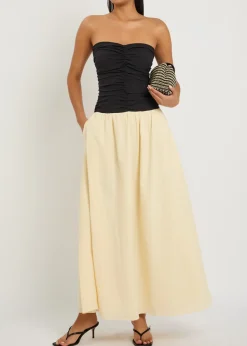 Sant Roc colour-blocked seersucker maxi dress