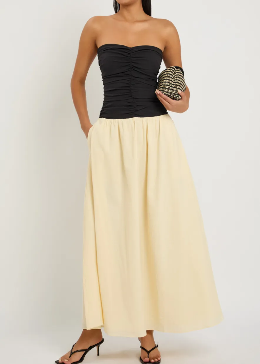Sant Roc colour-blocked seersucker maxi dress