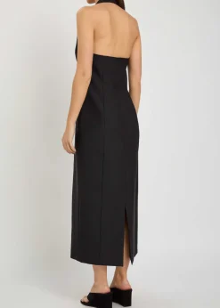 Sarah halterneck wool and silk-blend midi dress
