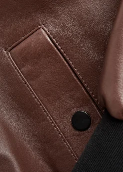 Sarah leather bomber jacket