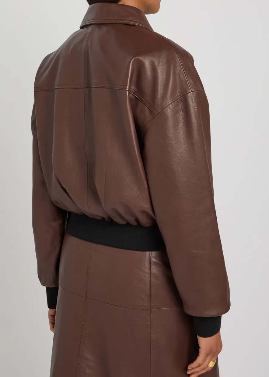 Sarah leather bomber jacket