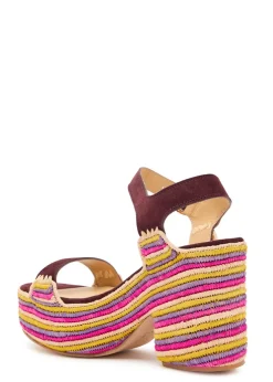 Sardis 100 striped raffia platform sandals