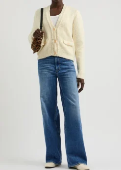 Sasha distressed wide-leg jeans