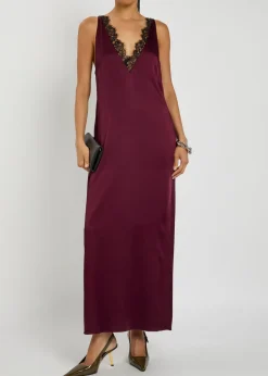 Satin maxi slip dress