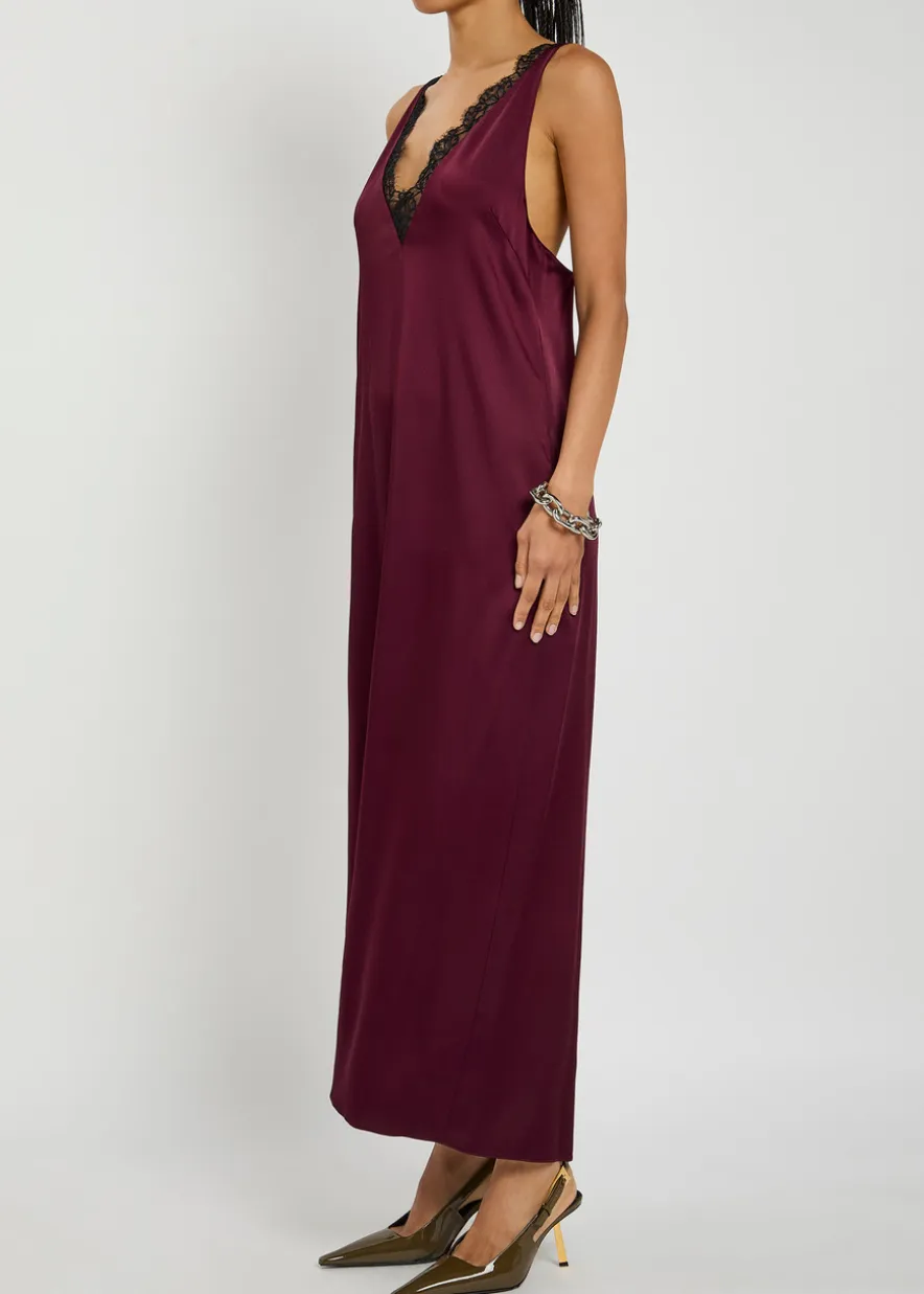 Satin maxi slip dress