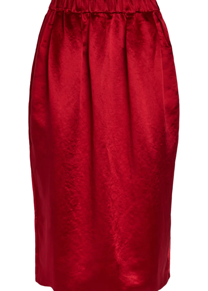 Satin midi tulip skirt