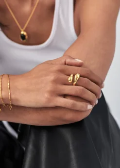 Savi Crossover 18kt gold-plated ring