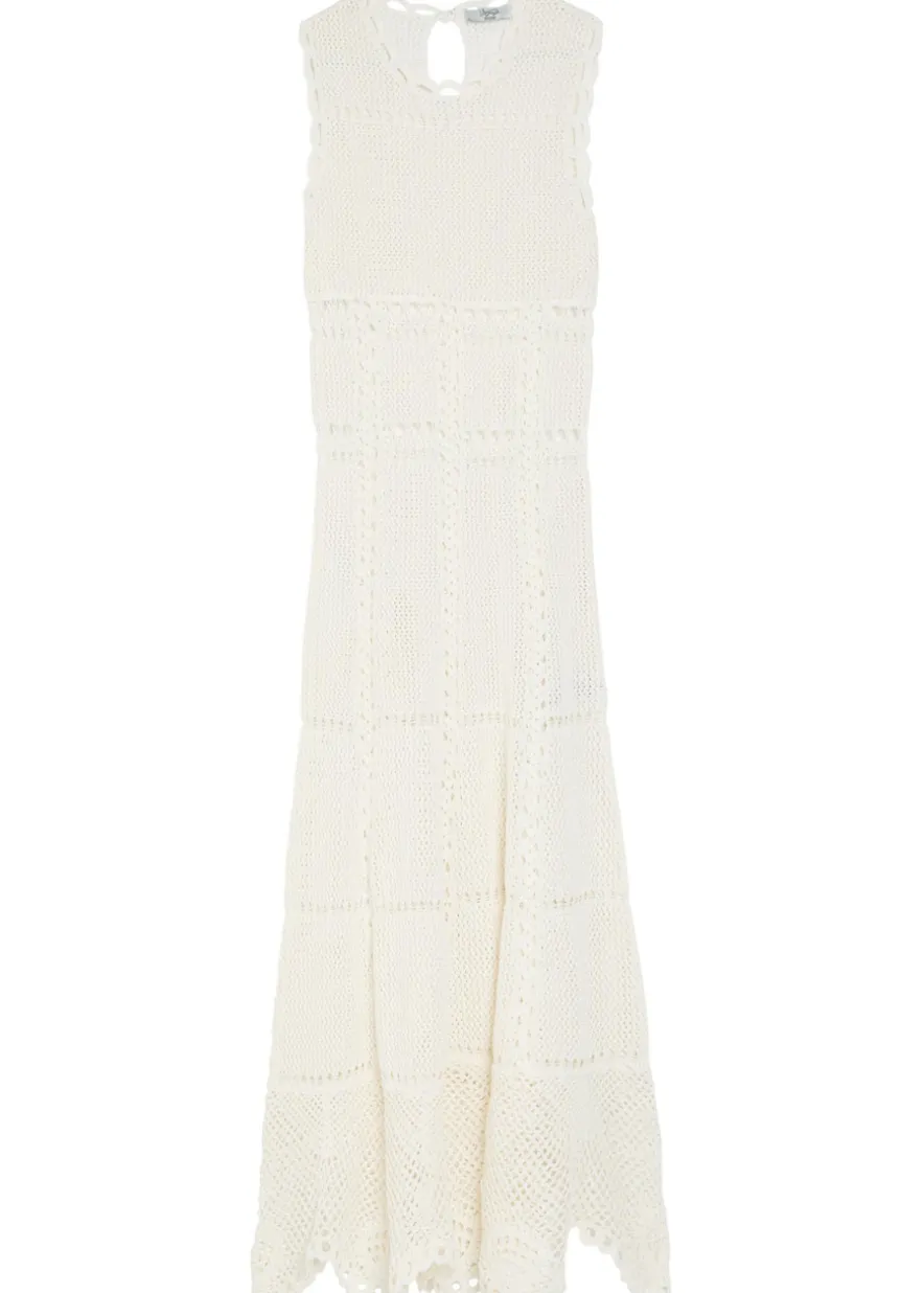 Scalloped crochet cotton maxi dress