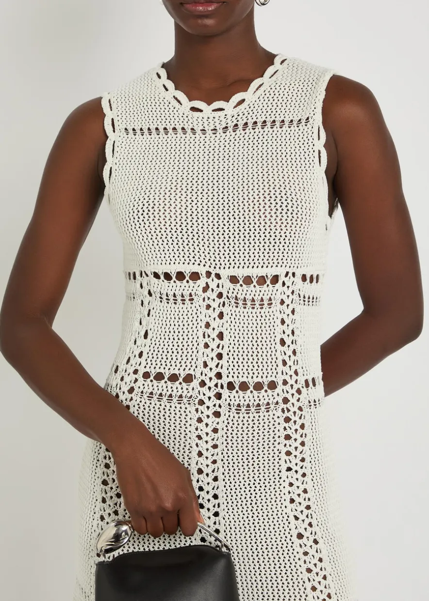 Scalloped crochet cotton maxi dress