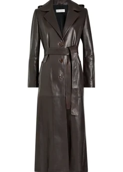 Scarlett belted leather trench coat