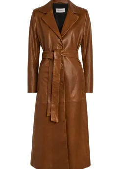 Scarlett belted leather trench coat