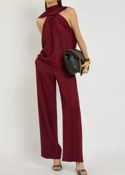 Scarlett cape-effect satin top