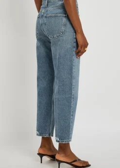 90s cropped straight-leg jeans