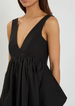 Sculpted cotton-blend poplin maxi dress