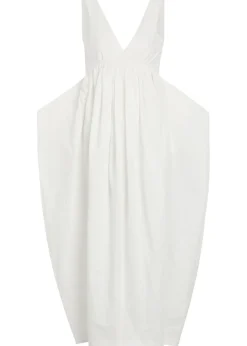Sculpted cotton-blend poplin maxi dress